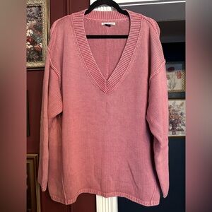 American Eagle Outfitters Big Hug V Neck Sweater Pink Size Medium
